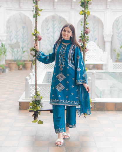 Mehrunisa 3-Piece Embroidered Suit