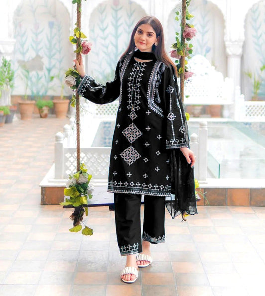 Mehrunisa 3-Piece Embroidered Suit