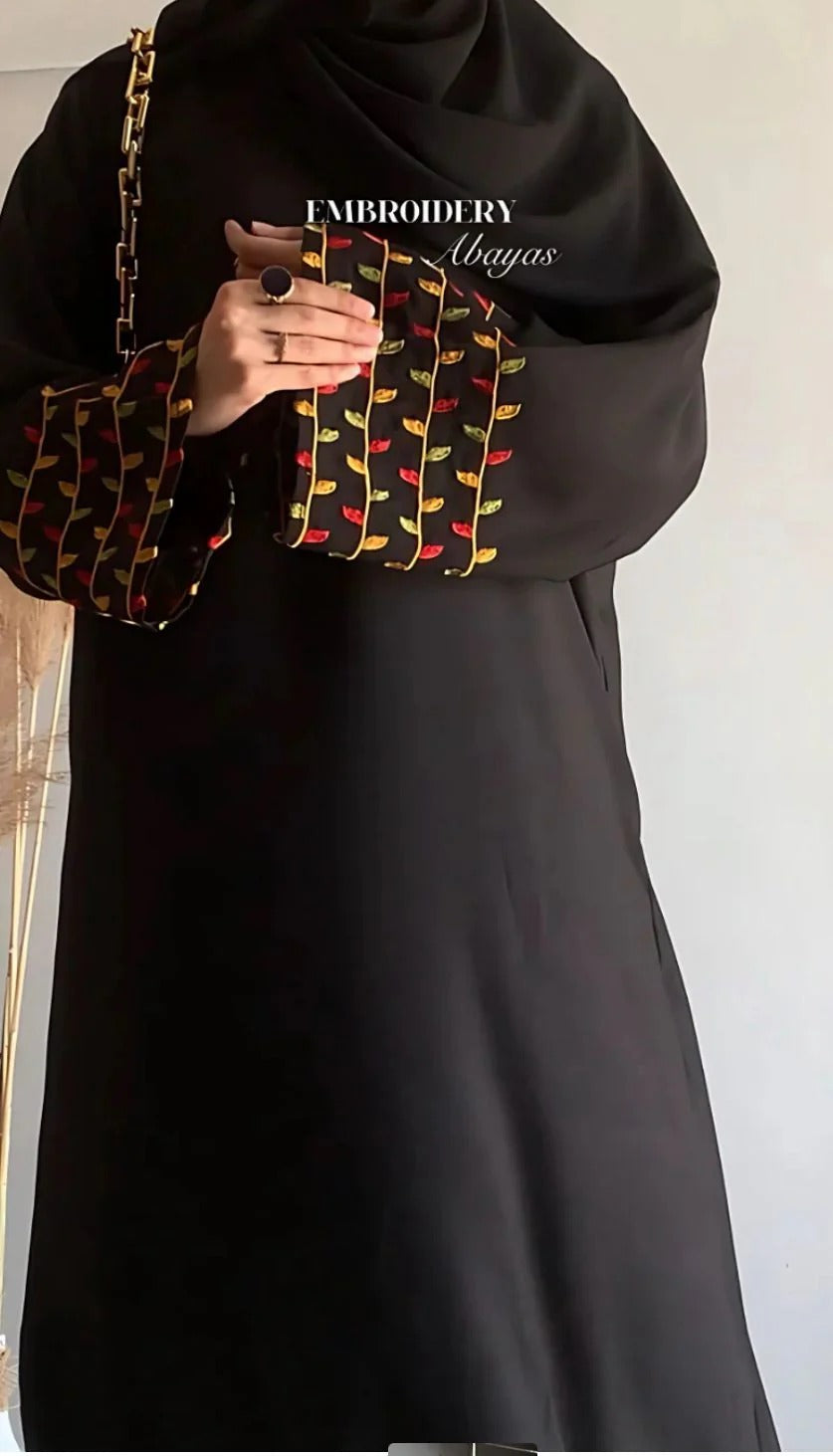 Elan Sleeves Embroidered Abaya With Stoller