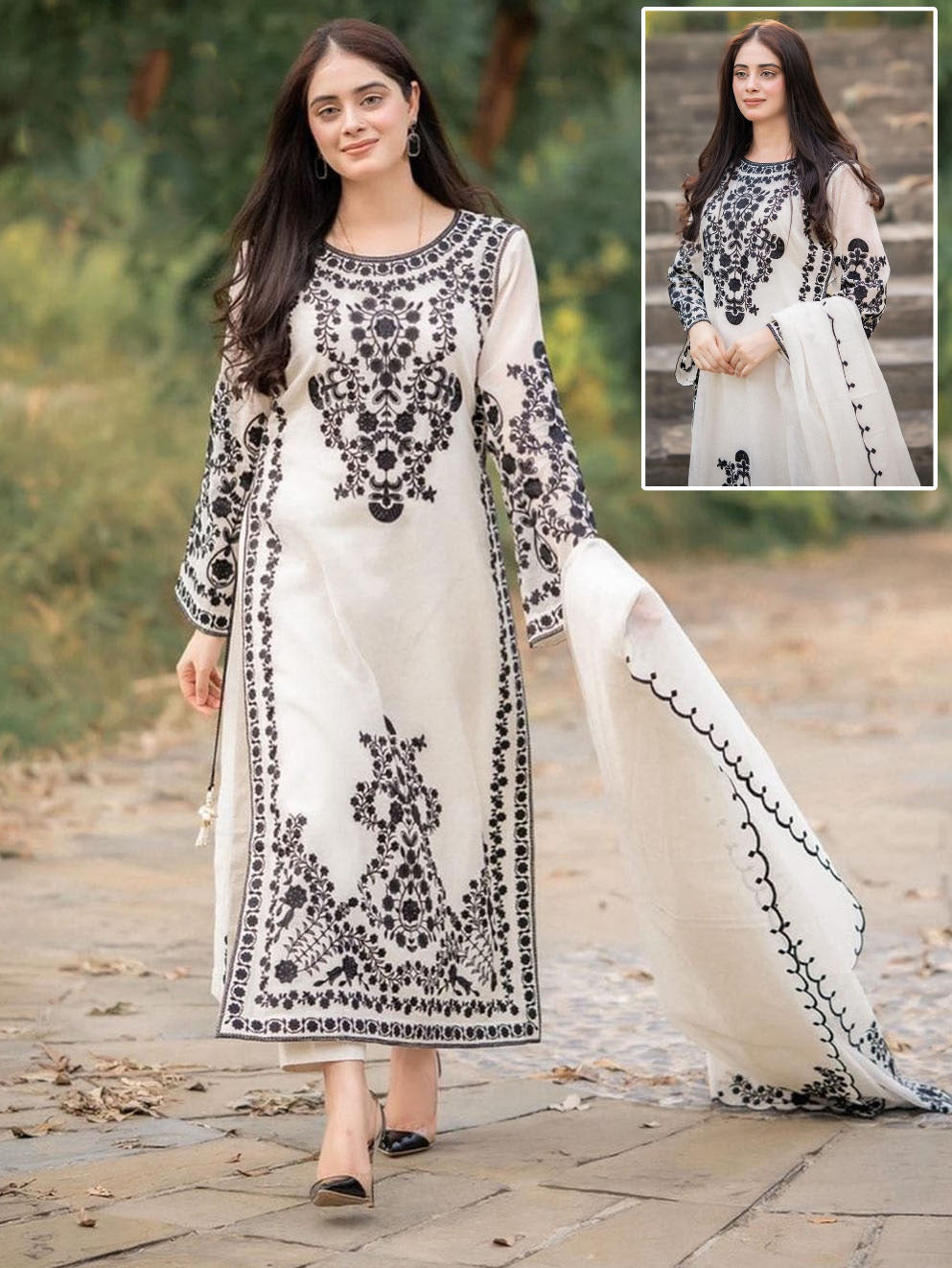 Aaraish 3-Piece Embroidered Suit