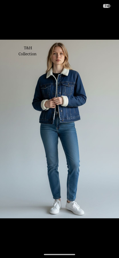 Denim Fur Jacket for Women