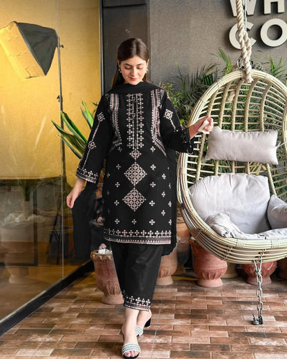 Mehrunisa 3-Piece Embroidered Suit
