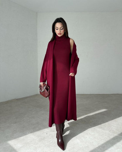 Qamareen Long Bodycon With Long Coat