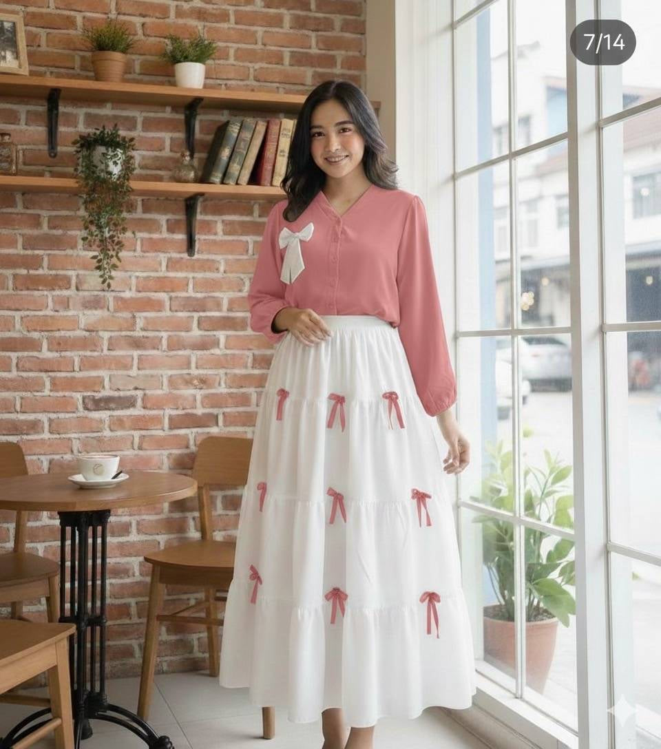 Noor-e-Zehra 2-Piece Bow Skirt and Top