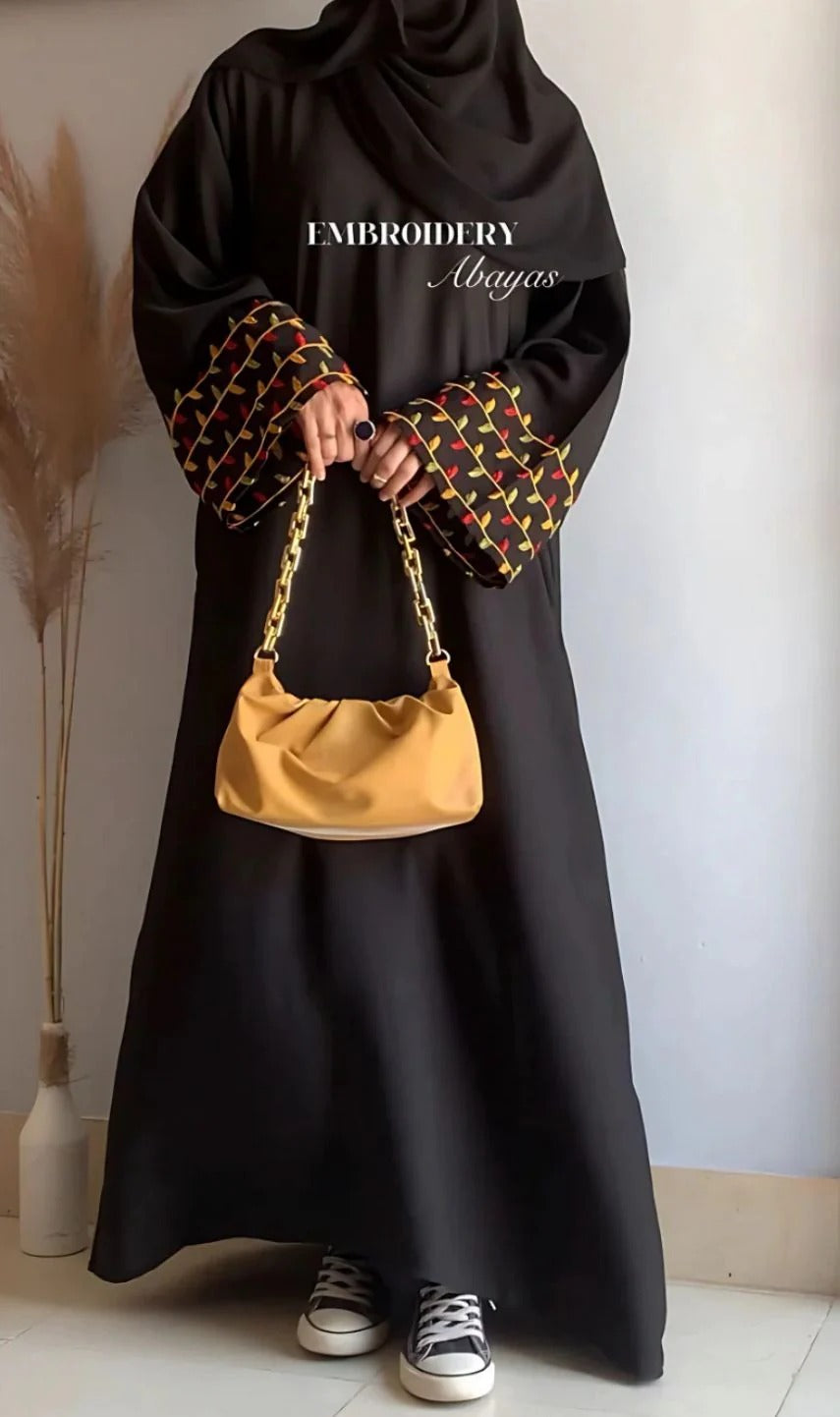 Elan Sleeves Embroidered Abaya With Stoller