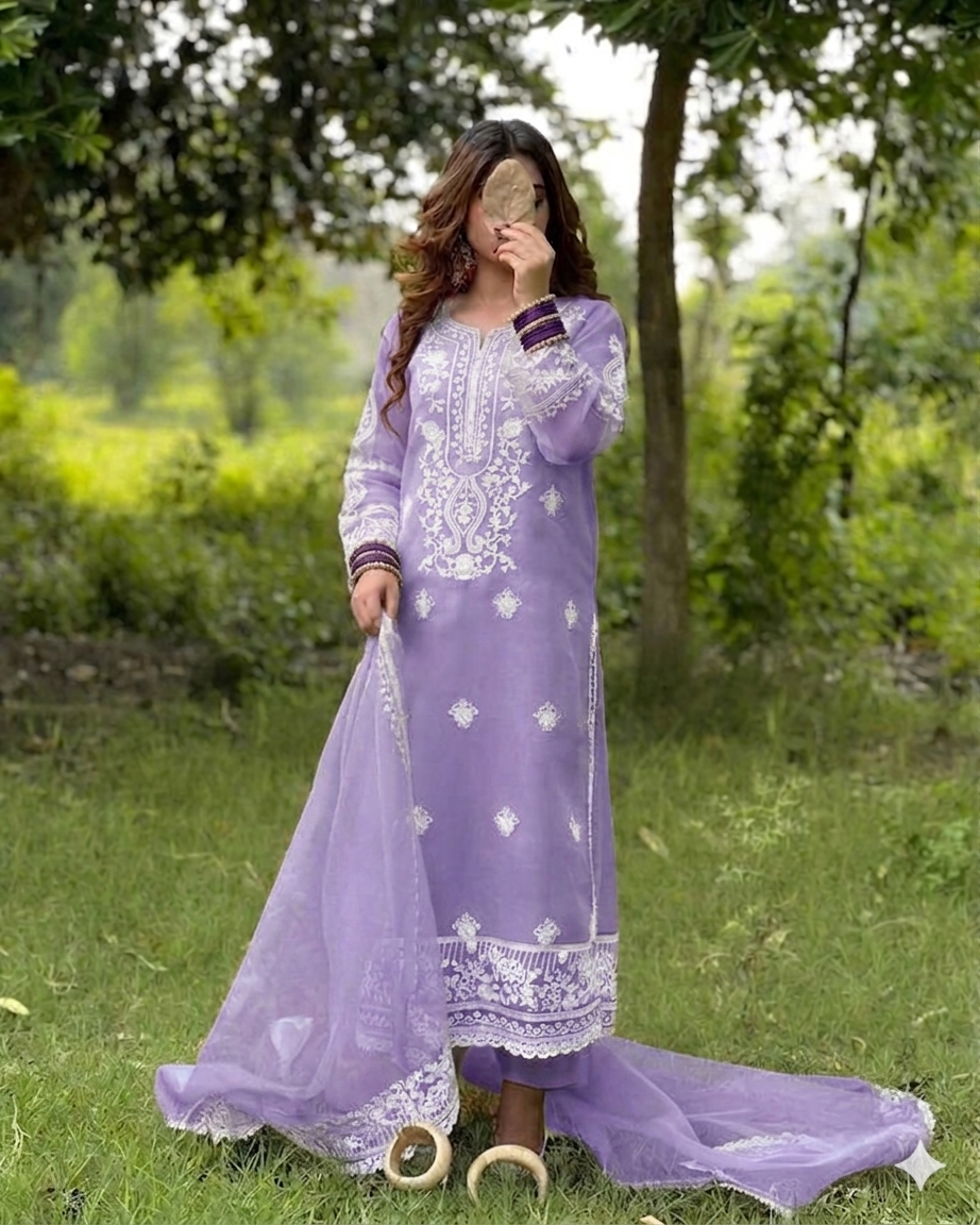 Zarrar 3-Piece Embroidered Suit