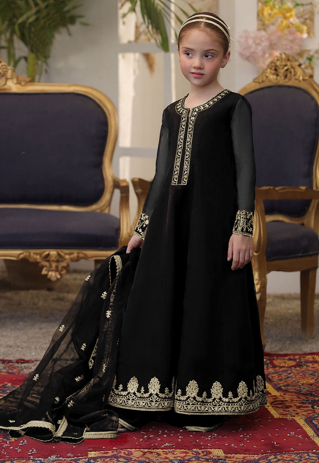 Roshni 3-Piece Kids Embroidered Suit