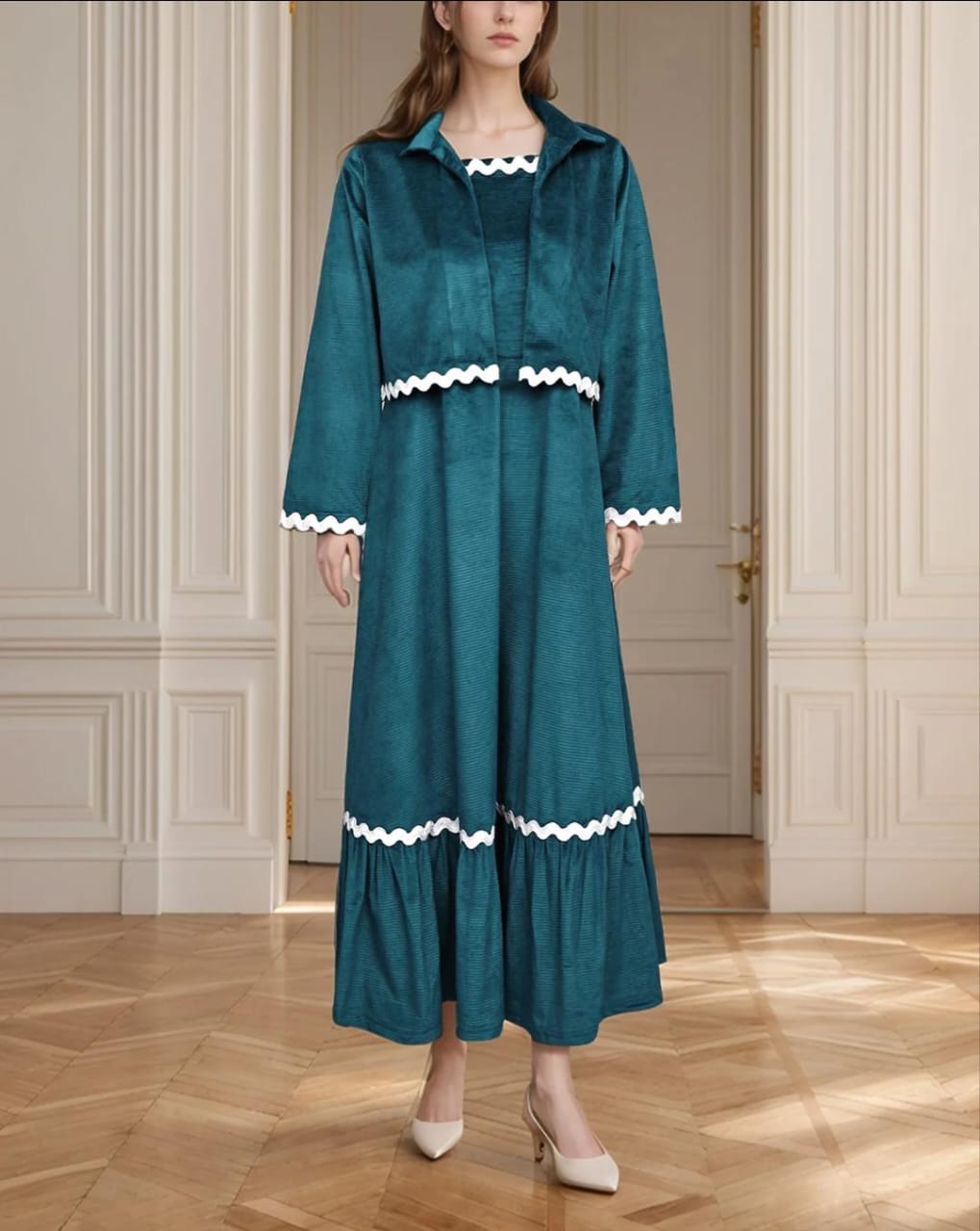 Zavian 2-Piece Velvet Coat & Maxy