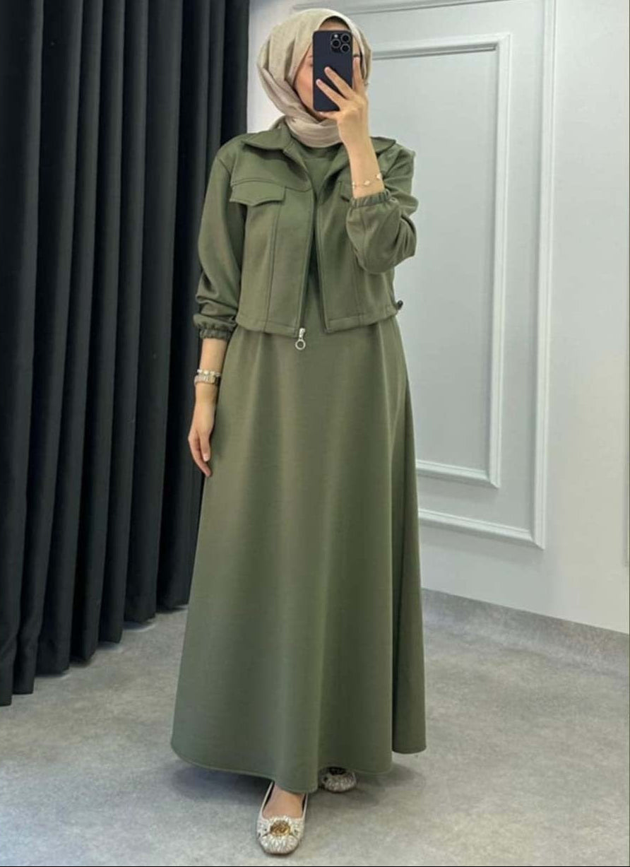 Naqoosh-e-Husn Winter Fleece Coat & Maxy