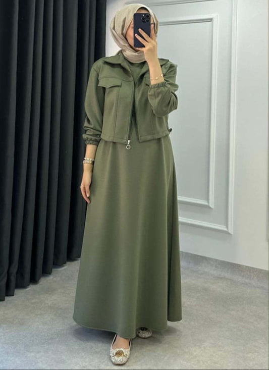 Naqoosh-e-Husn Winter Fleece Coat & Maxy