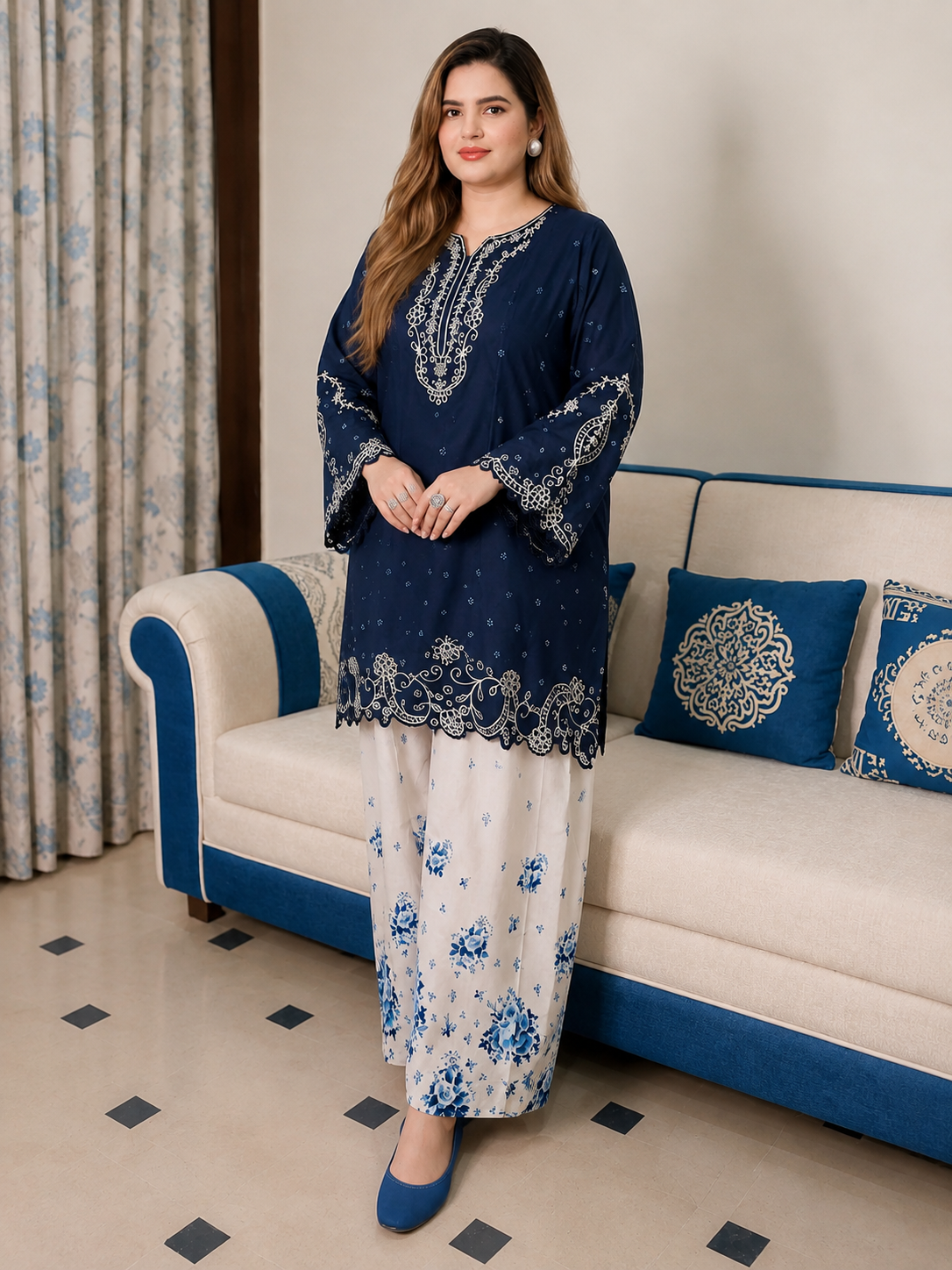 Azure Bloom 2-Piece Co-ord Set