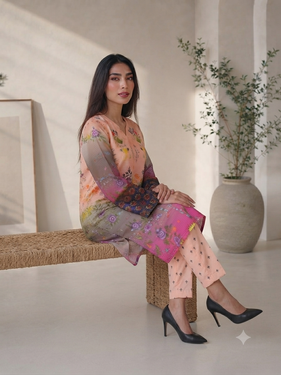 Coral Grace 2-Piece Co-ord Set