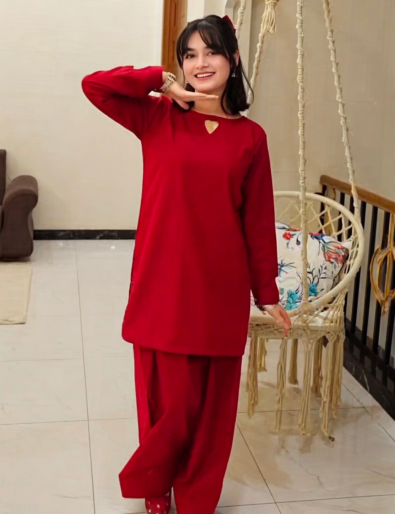 Zarmin 2-Piece Heart Cut Farshi Suit
