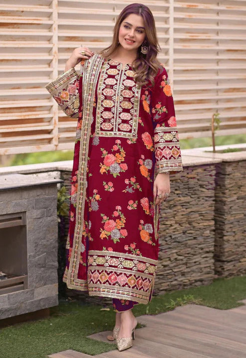 Rangzaar 3-Piece Embroidered Suit
