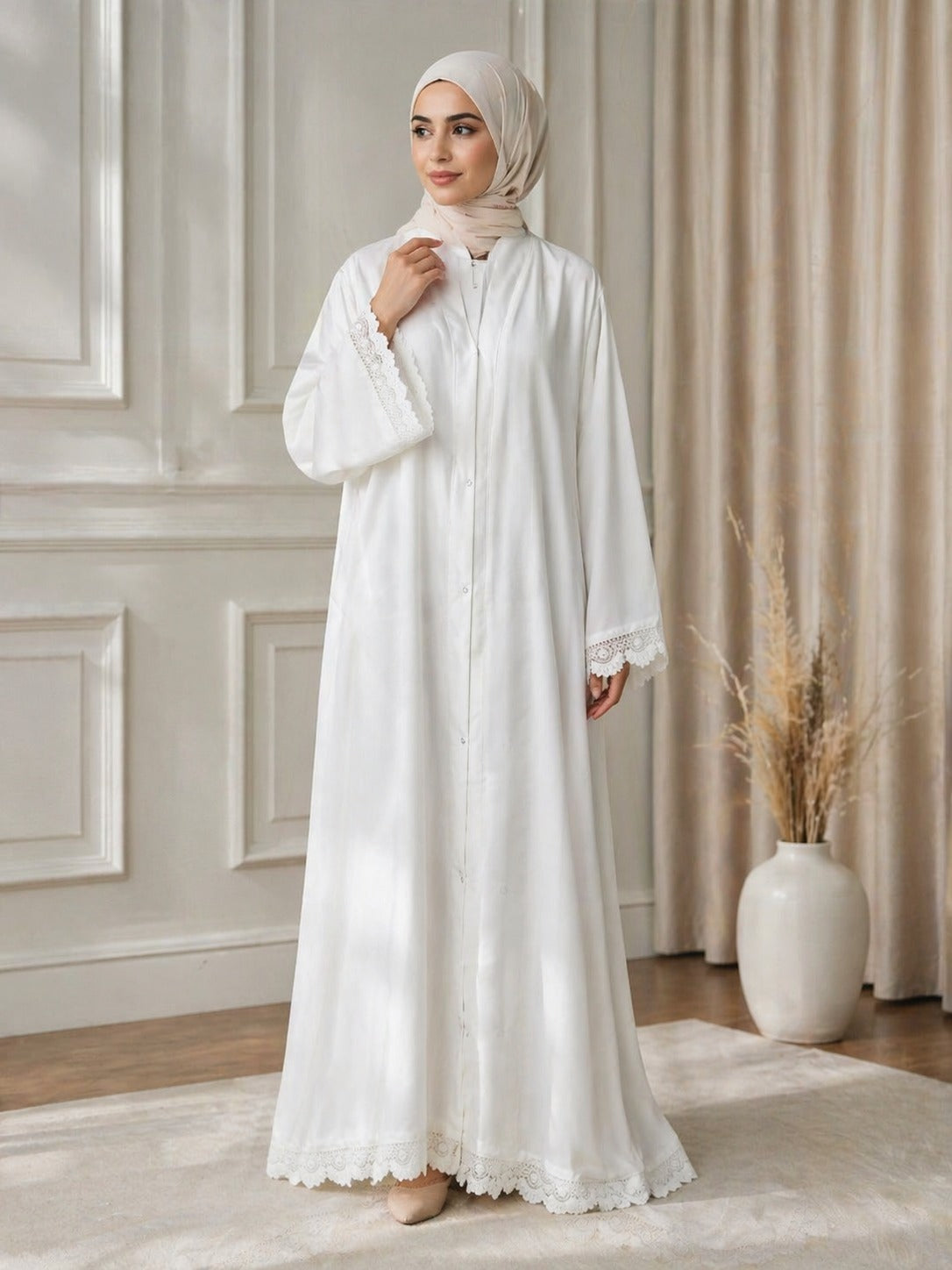 Hoor White Grace Abaya