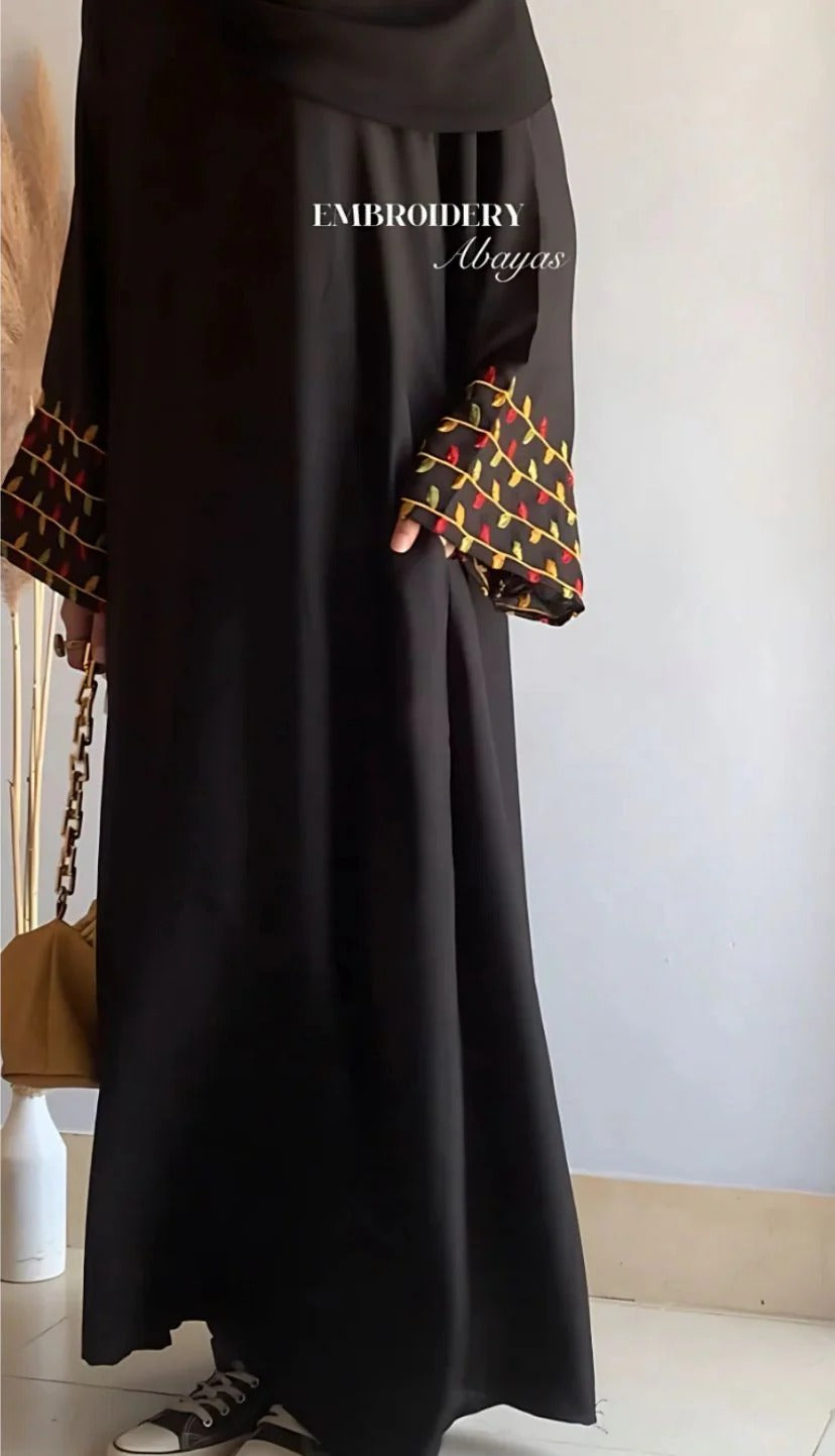 Elan Sleeves Embroidered Abaya With Stoller