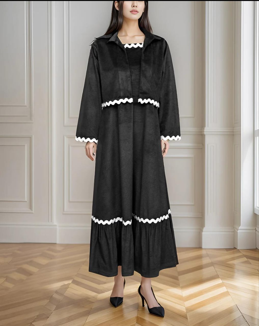 Zavian 2-Piece Velvet Coat & Maxy