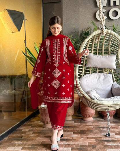 Mehrunisa 3-Piece Embroidered Suit