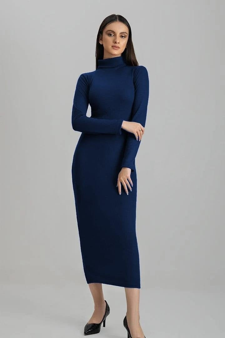 High Neck Long Bodycon